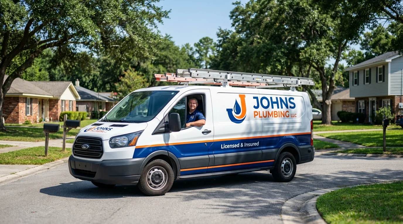 Johns Plumbing LLC service van in Nags Head, NC