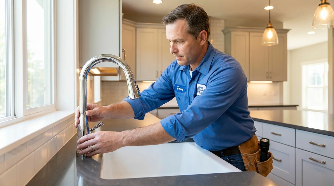 Kitchen faucet installation by Johns Plumbing LLC in Nags Head