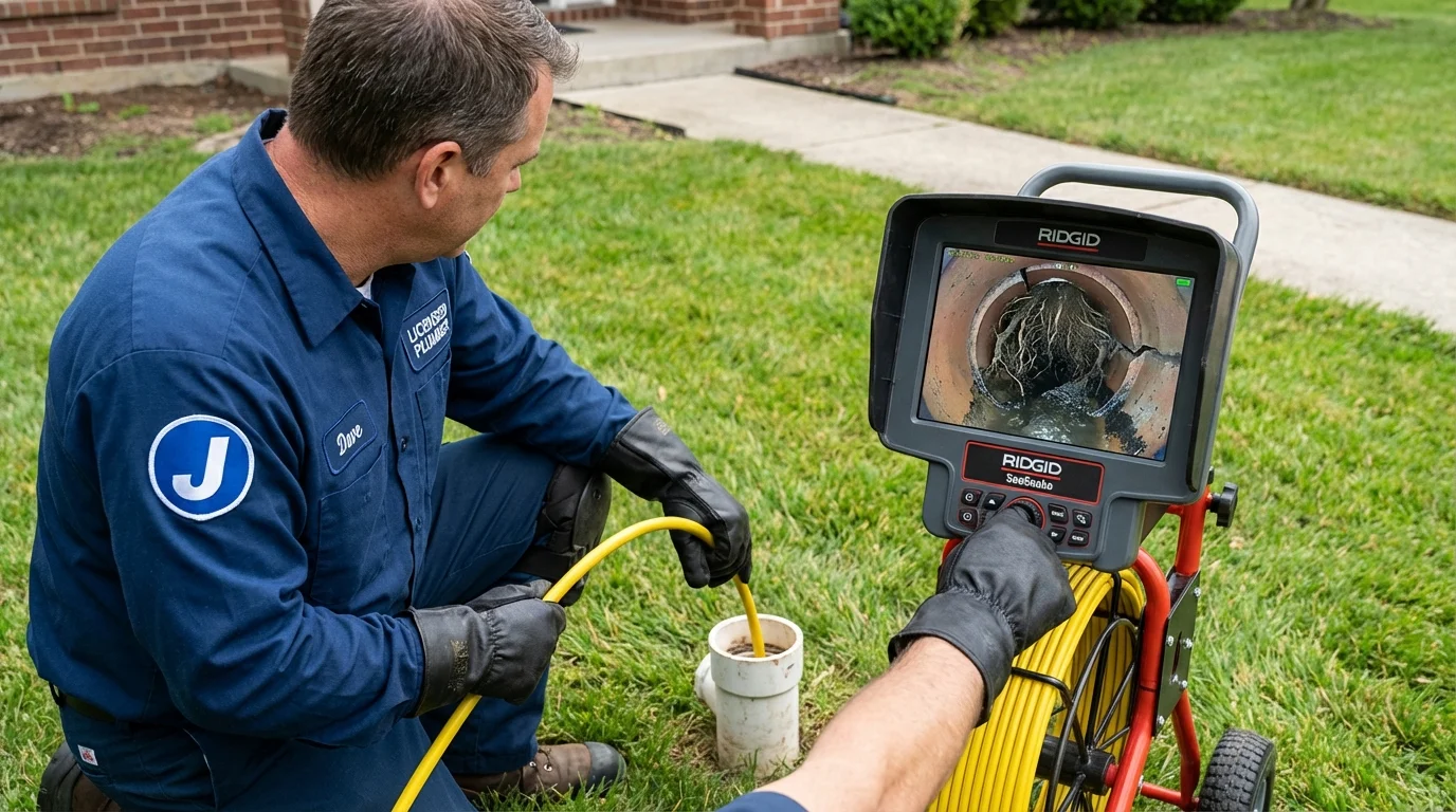 Sewer camera inspection being performed by Johns Plumbing LLC in Nags Head